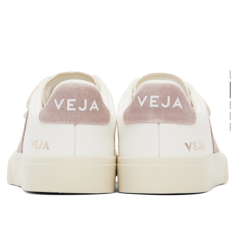 Veja Women's White and Pink Sneakers